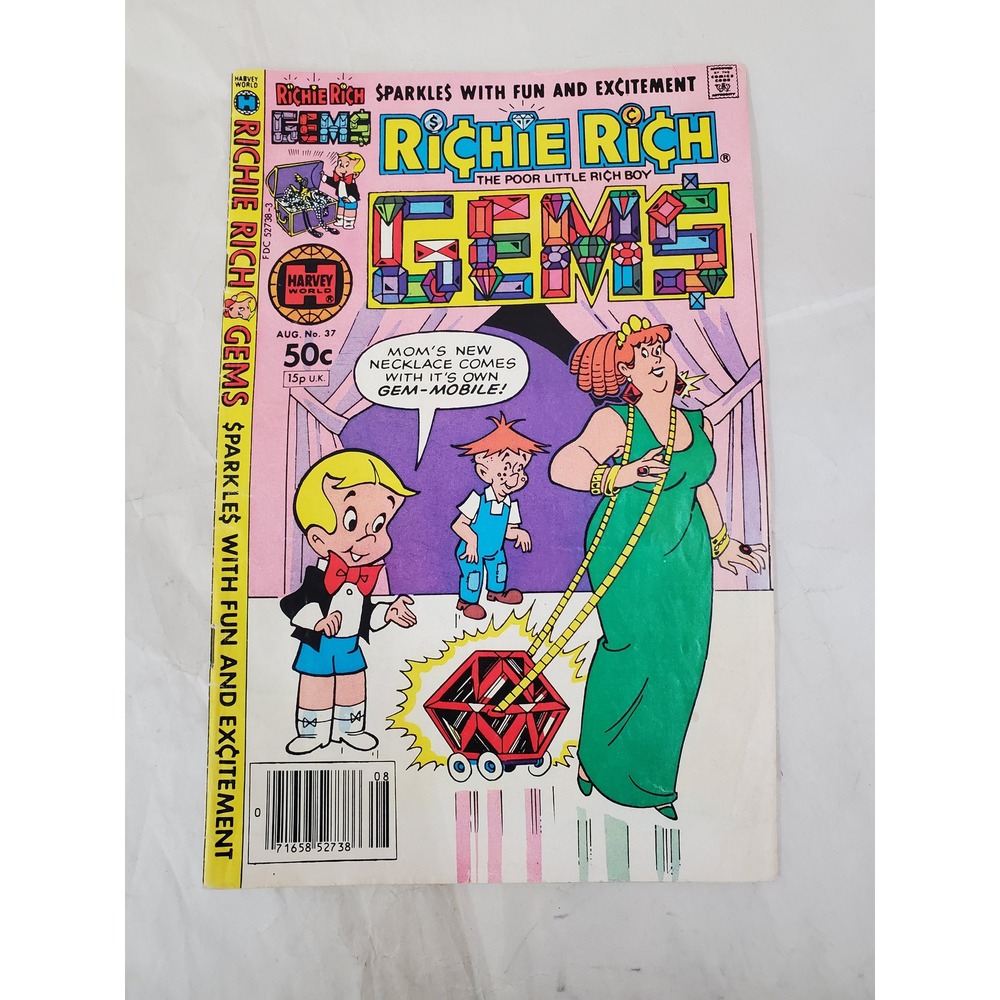 Richie Rich Gems No 37 August 1981 Harvey World Bronze Age Comic Casper‎ Wendy